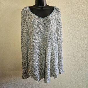 Free People Loose Open Knit Crochet Sweater